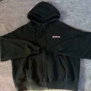 PINK Victoria's Secret Black Campus Zip Hoodie
